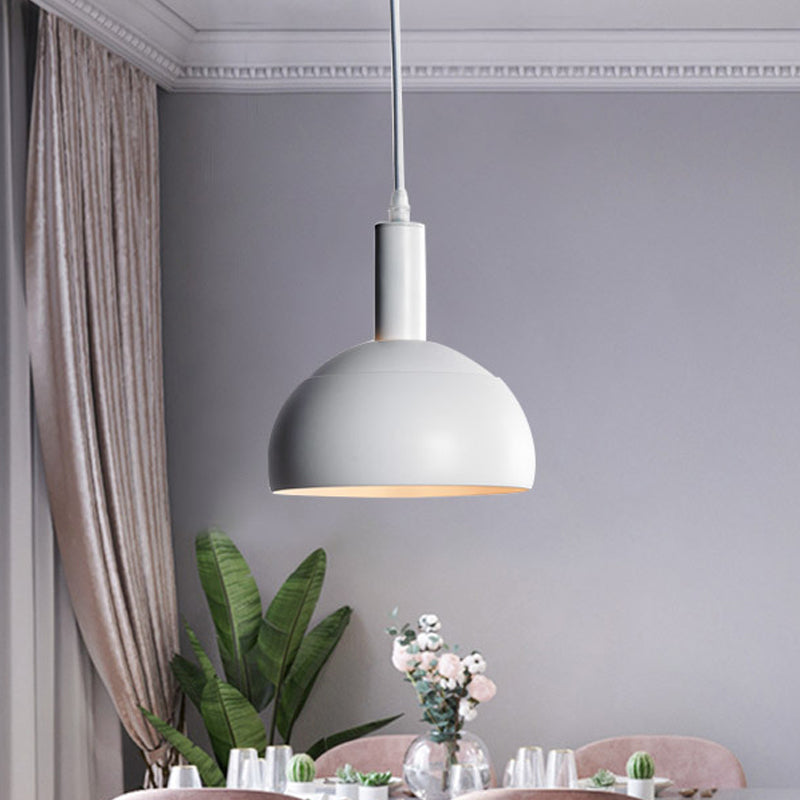 Modern Nordic Style Dome Iron Pendant Lamp - White
