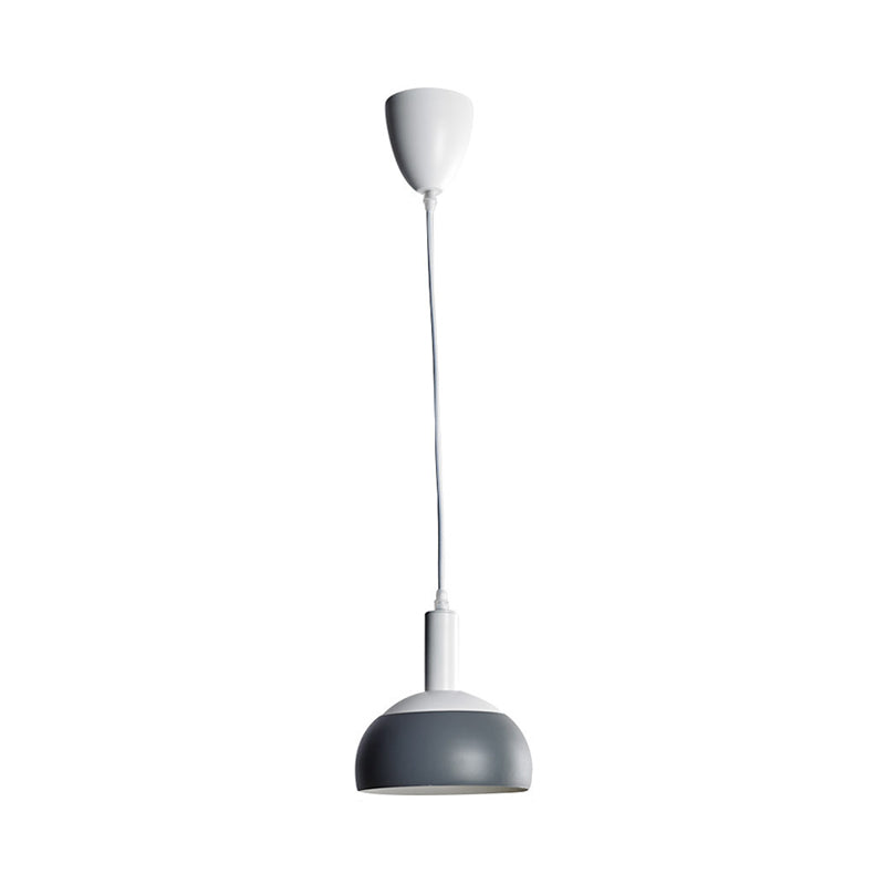 Modern Nordic Dome Pendant Light Kit, Grey Iron, Rotatable Suspension - Perfect for Living Rooms