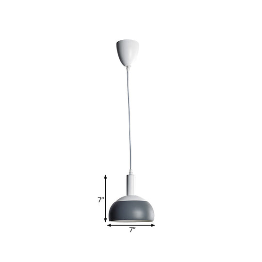 Modern Nordic Dome Pendant Light Kit, Grey Iron, Rotatable Suspension - Perfect for Living Rooms