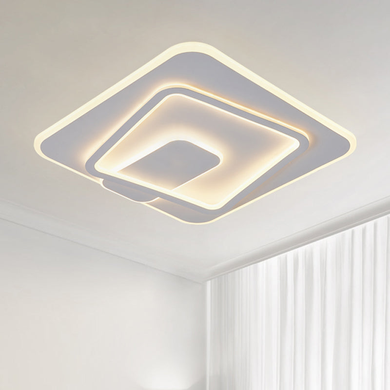 Minimalist LED Bedroom Ceiling Light with Acrylic Shade (Warm/White)