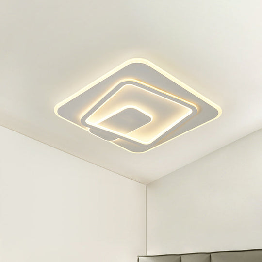 Minimalist LED Bedroom Ceiling Light with Acrylic Shade (Warm/White)