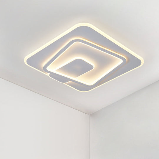 Minimalist LED Bedroom Ceiling Light with Acrylic Shade (Warm/White)