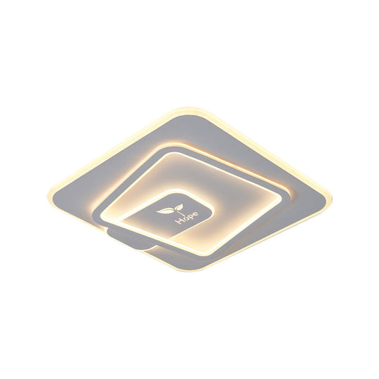 Minimalist LED Bedroom Ceiling Light with Acrylic Shade (Warm/White)