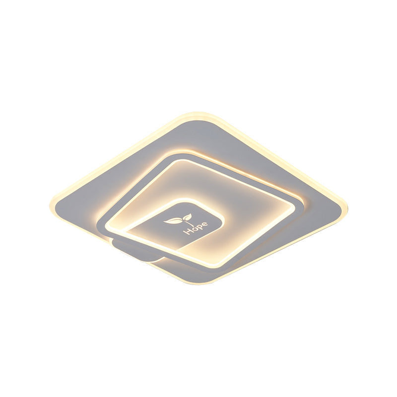 Minimalist Led Bedroom Ceiling Light With Acrylic Shade (Warm/White)