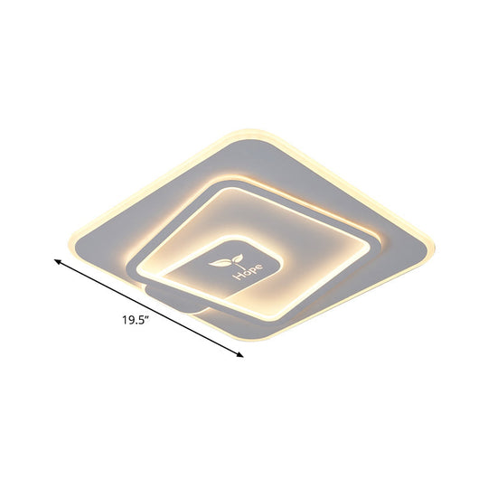 Minimalist LED Bedroom Ceiling Light with Acrylic Shade (Warm/White)