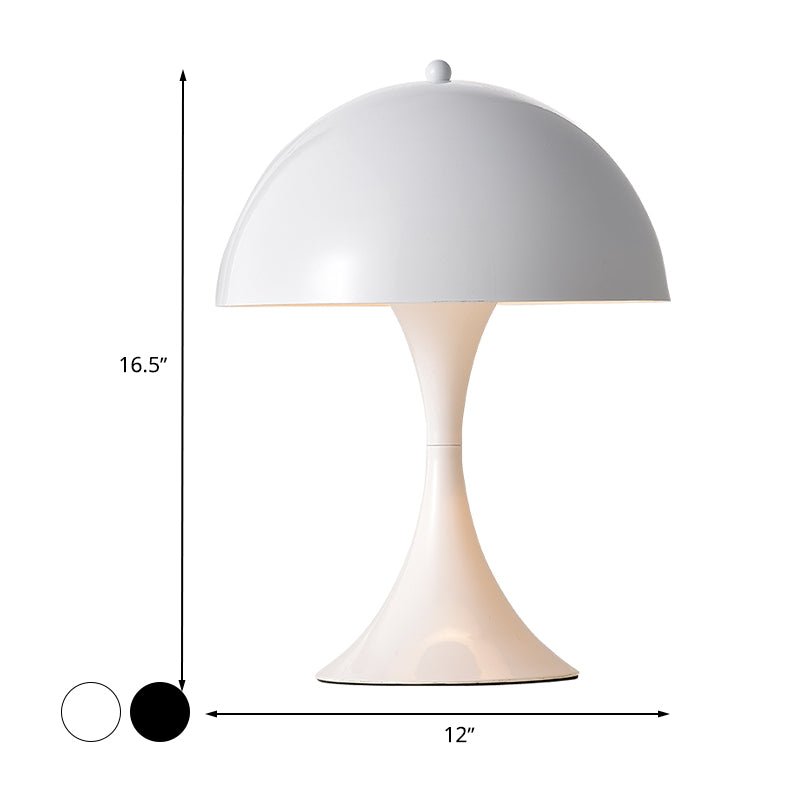 Modern White/Black Mushroom Night Table Light - Metal Desk Lamp For Living Room
