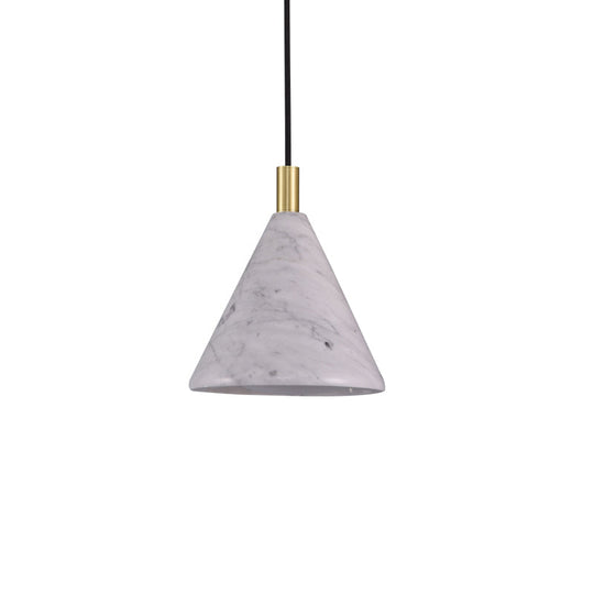 Modernist Cement Cone Pendant Light - White Led Ceiling Suspension Lamp For Bedside