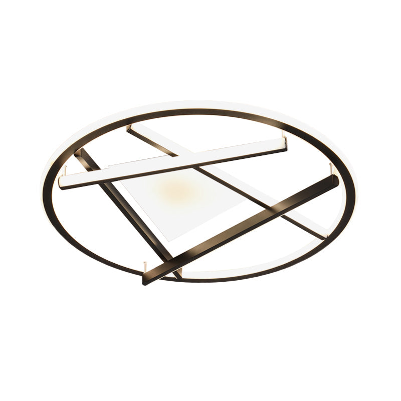 16"/19.5" Acrylic Ring LED Flush Mount Ceiling Light in Black, White/Warm Light