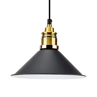 Modern Stylish Conic Pendant Light with Metal Shade - Black/Grey/White - Ideal for Dining Room