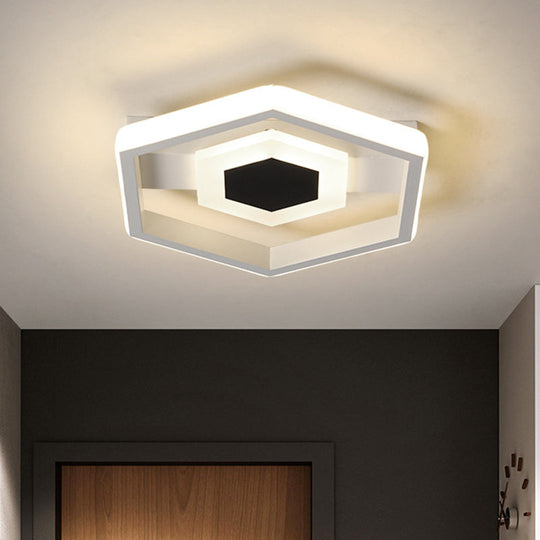 Modern LED Flush-Mount Light Fixture for Cloakroom in White/Warm Light