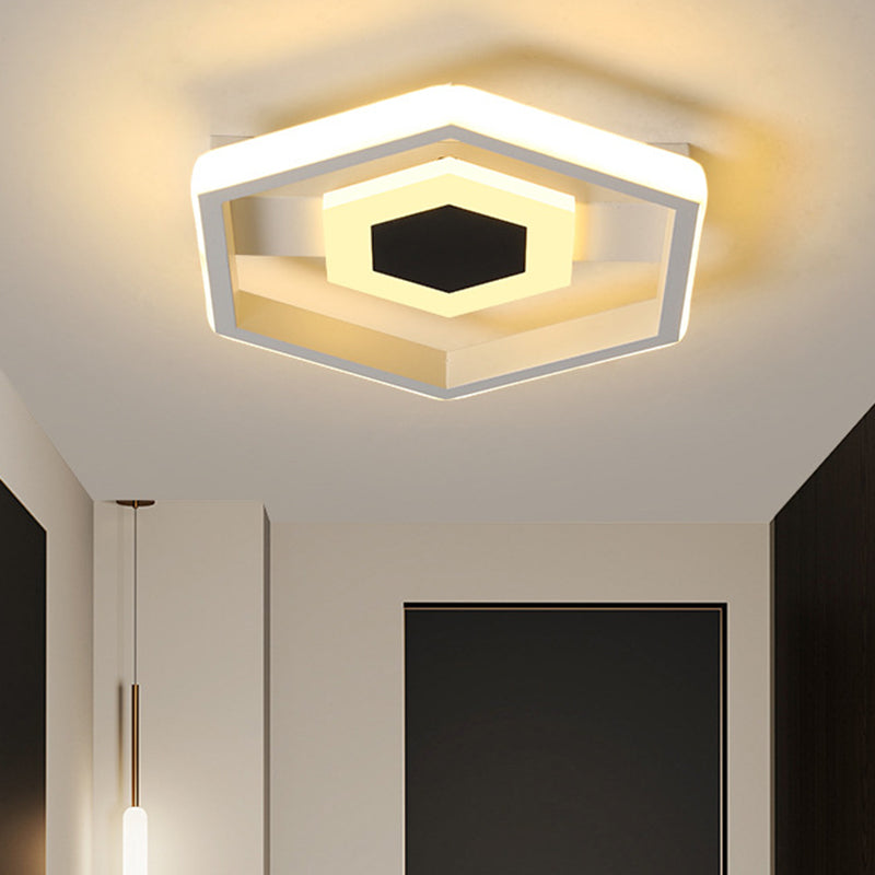 Modern LED Flush-Mount Light Fixture for Cloakroom in White/Warm Light