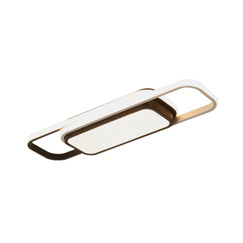 Modern Acrylic Flush Light Fixture - Grey/Black & White Led Flushmount (16/23.5) Warm/White