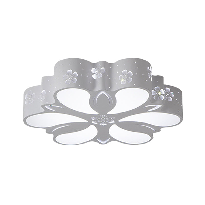 Modern White LED Flushmount Petal Light for Bedroom Ceiling