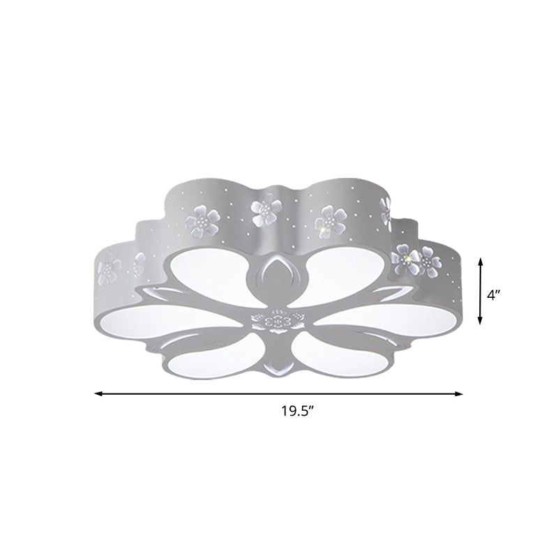 Modern White LED Flushmount Petal Light for Bedroom Ceiling