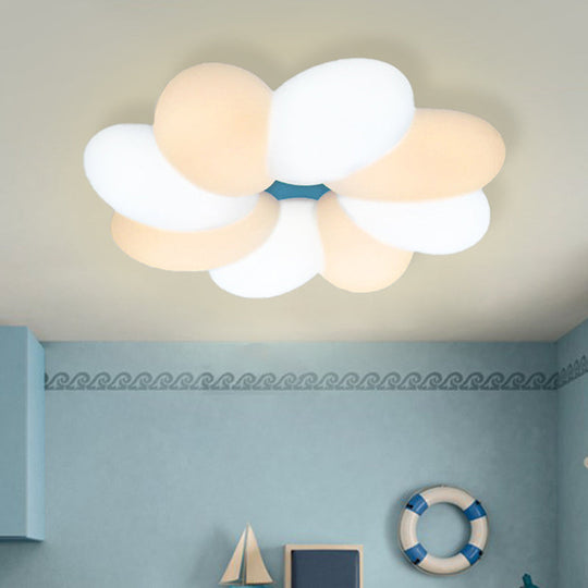 Modern Acrylic Flower Flush Ceiling Lamp for Child Bedroom - LED, 18"/22" Wide - Warm/White Light