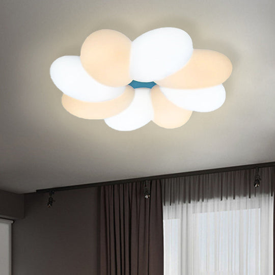 Modern Acrylic Flower Flush Ceiling Lamp for Child Bedroom - LED, 18"/22" Wide - Warm/White Light