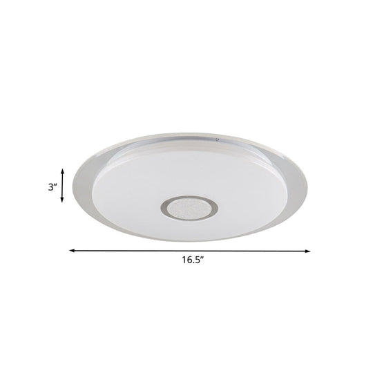 Contemporary LED Flush Mount Light in White/Natural for Living Room