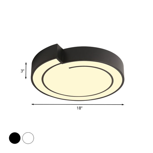 Modernist Acrylic Flushmount Lighting: Whistling Led Ceiling Lamp For Bedroom In Warm/White Light