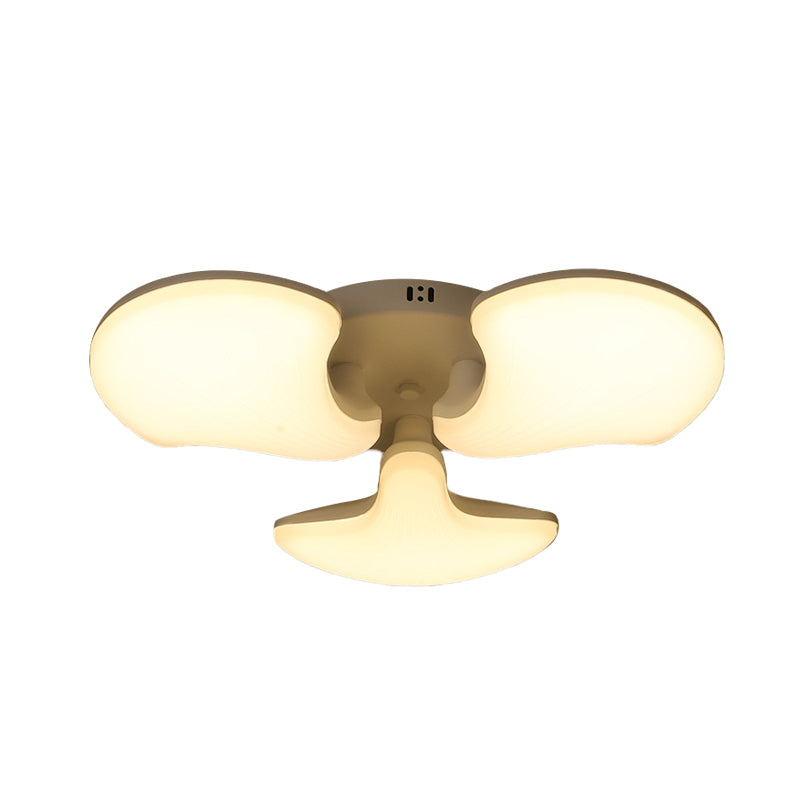 Modern White Led Ceiling Mounted Fixture With 3/5 Heads Shell Acrylic Shade - 23.5/27.5 Wide