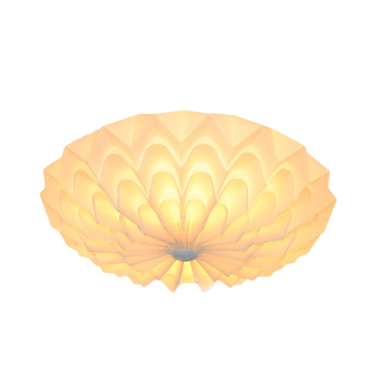 Luminaire encastré à finition blanche moderniste avec abat-jour en acrylique à bol pliable - Lampe de chambre à coucher à 3 têtes