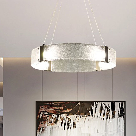 Lustre de salle à manger moderne en verre blanc avec 3 lumières suspendues