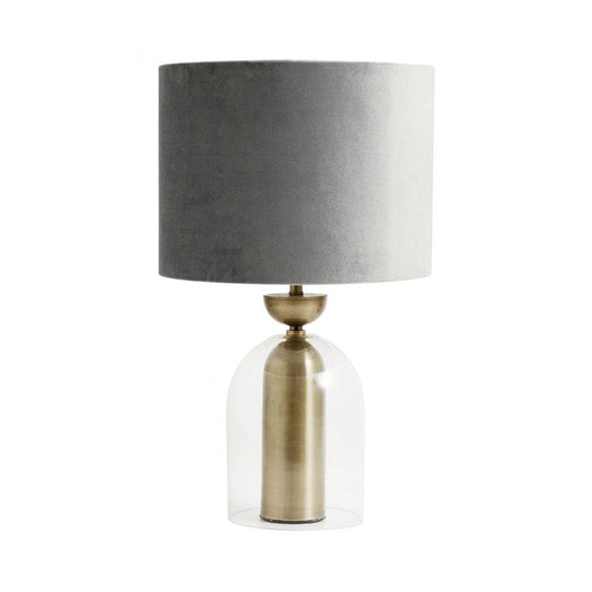 Contemporary Gold Bell Table Light With Clear Glass Shade - Elegant Bedside Desk Lamp