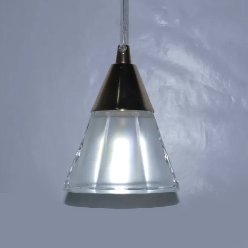 Modern Gold Cone Glass Pendant Lighting for Bedroom