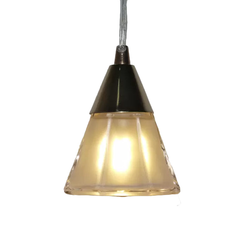 Modern Gold Pendant Lighting With Translucent Glass Shade For Bedroom