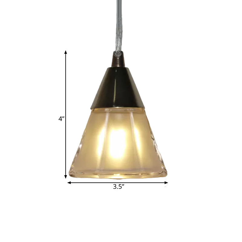 Modern Gold Cone Glass Pendant Lighting for Bedroom