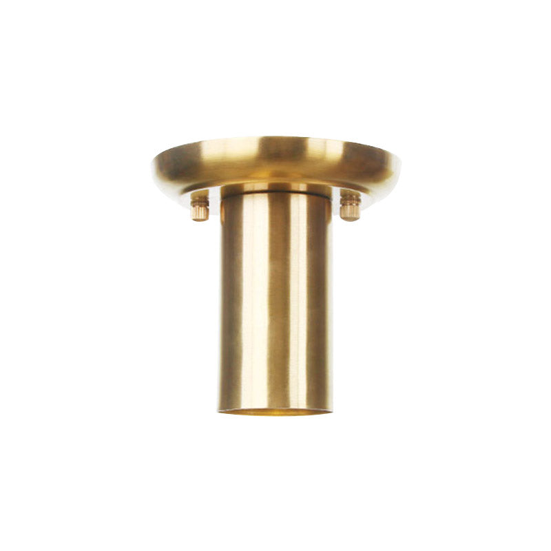Gold Finish Metal Tubular Industrial Ceiling Flush Mount with 1 Head, Ideal for Foyer Lighting