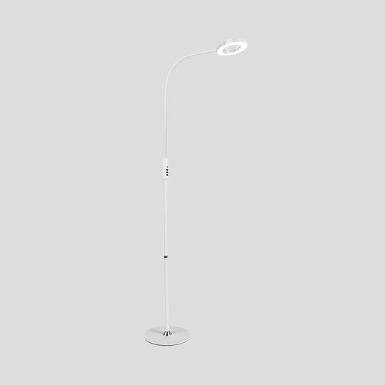 Modern Metal Loop Floor Lamp - White/Black Led Light For Living Room