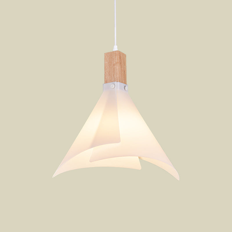 Contemporary Acrylic Cone Ceiling Lamp: Creative 1-Bulb Pendant Lighting for Living Room