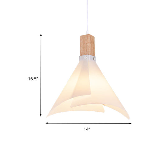 Contemporary Creative Cone Ceiling Lamp - Acrylic Pendant Light For Living Room With 1-Bulb White