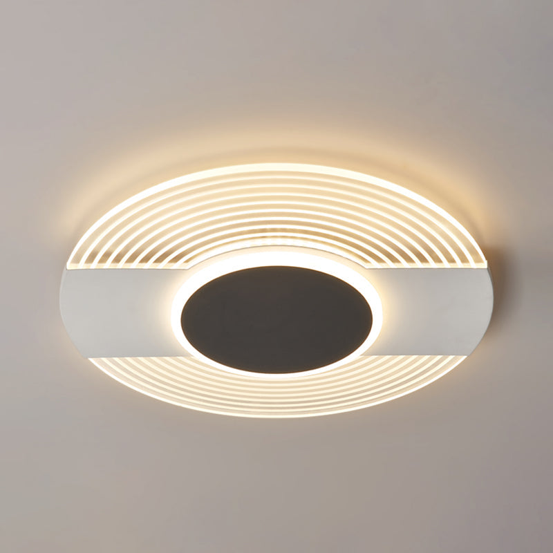 Contemporary Black LED Ceiling Flush Mount Light for Bedroom - Warm/White, 9"/12"/18" Wide