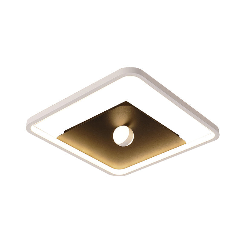 Contemporary LED Square Flush Mount Ceiling Light in Black and White