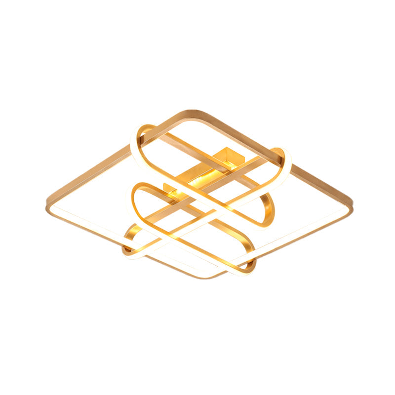 Contemporary Gold LED Acrylic Flush Mount Ceiling Light - 16.5"/20.5" Wide