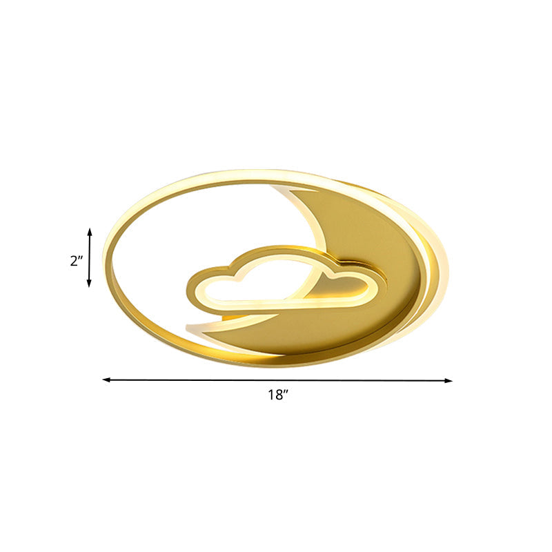 Contemporary Gold LED Ceiling Lamp with Star/Loving Heart Acrylic Shade - Flush Mount Fixture for Living Room