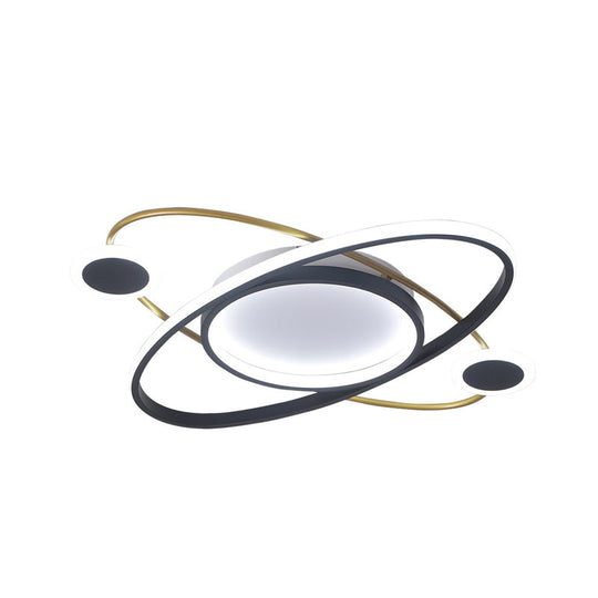 Modern Flush Mount Ceiling Light: White LED Acrylic Fixture for Living Room with Warm/White Lighting