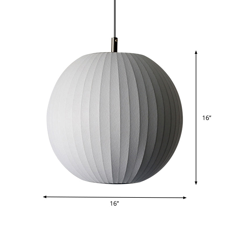 Minimalist White Fabric Pendant Light For Dining Room - Available In 12/16 Width