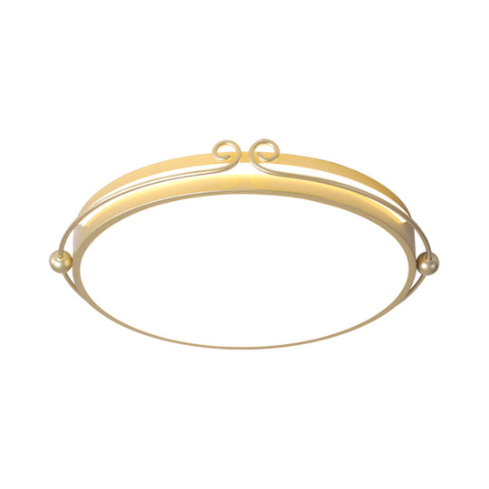 Modernist Acrylic Gold LED Flush Mount Ceiling Light for Bedroom with Curved Design - Warm/White Light