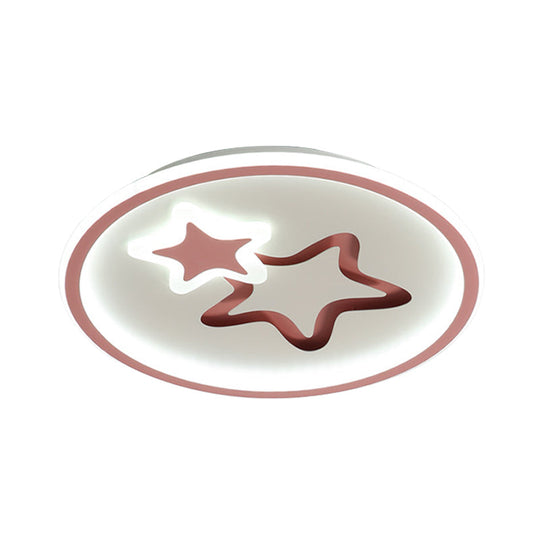 Plafonnier LED minimaliste - Montage encastré en forme d'étoile blanche/bleue pour salon