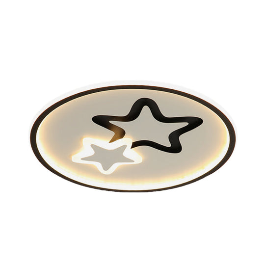 Plafonnier LED minimaliste - Montage encastré en forme d'étoile blanche/bleue pour salon