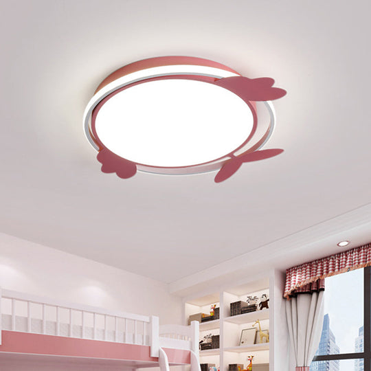 Nordic Style Bird Ceiling Light Fixture with Acrylic LED - Pink/Blue Flush Mount for Bedrooms