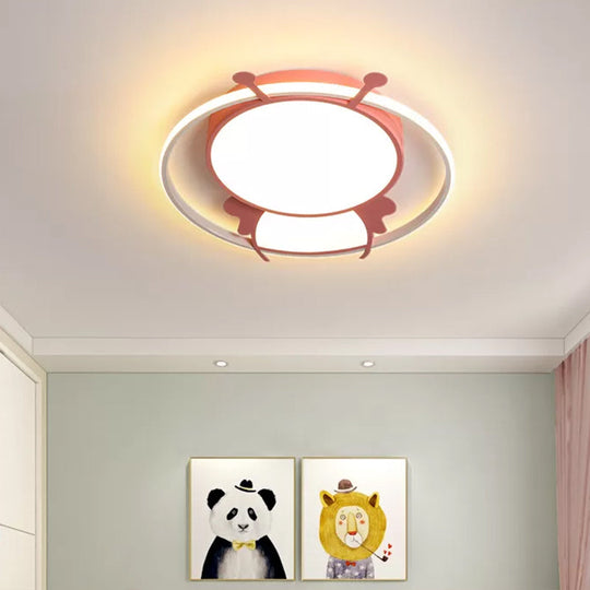 Modern LED Ceiling Lamp: Bee Design in Pink/Blue for Bedroom