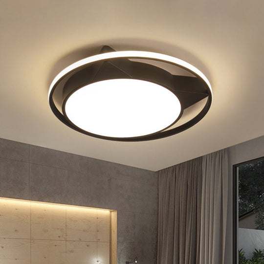 Modern Black Acrylic Cat LED Flush Mount Ceiling Light with Choice of White or Warm Lighting
