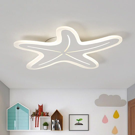 Modern Star Shaped LED Flush Light in Blue/Pink/White - Ideal for Kindergartens