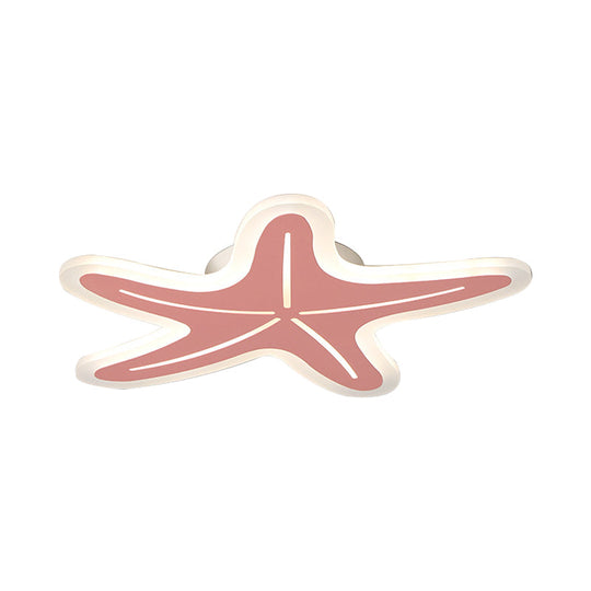 Modern Star Shaped LED Flush Light in Blue/Pink/White - Ideal for Kindergartens