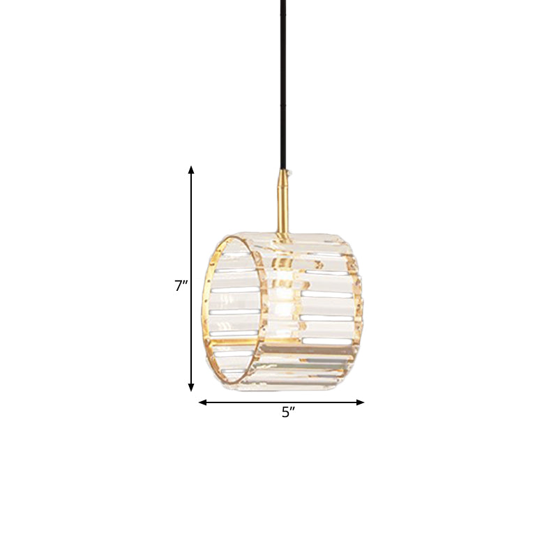 Mini lampe à pendule en laiton avec prisme en cristal – Kit de lampe à suspendre pour table à manger élégante
