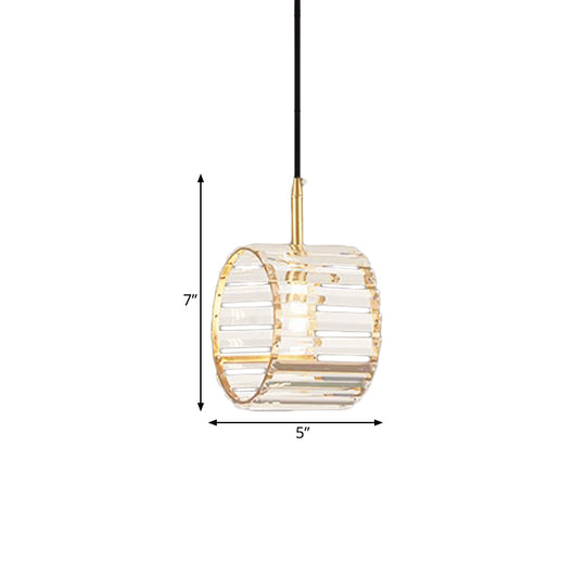 Mini lampe à pendule en laiton avec prisme en cristal – Kit de lampe à suspendre pour table à manger élégante