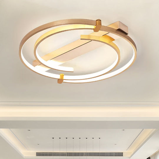 Minimalist Gold Flush Mount Ceiling Light Fixture - 18"/23.5" W Ring for Bedrooms